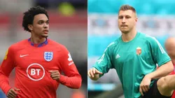 Alexander-Arnold of England (left) and Willi Orban of Hungary (right) (Getty)