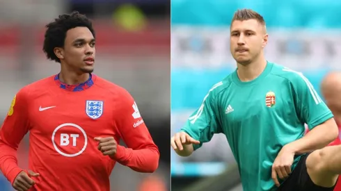 Alexander-Arnold of England (left) and Willi Orban of Hungary (right) (Getty)