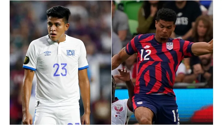 Marvin Marquez of El Salvador (left) and Miles Robinson of the United States (Getty).