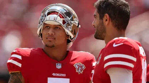 Trey Lance & Jimmy Garppolo. (Getty)