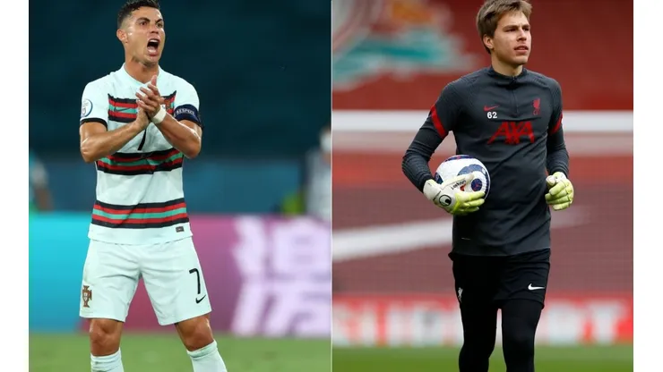 Cristiano Ronaldo of Portugal (left) and Caoimhin Kelleher of Ireland (right) (Getty)
