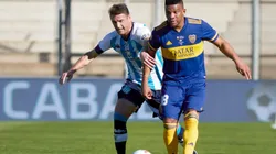 Ivan Pillud of Racing Club (left) tries to stop Frank Fabra of Boca Juniors (right) (Getty)