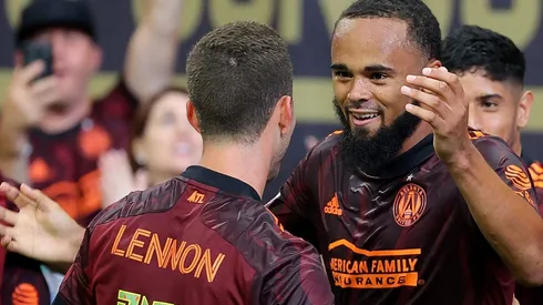 Anton Walkes (right) of Atlanta United reacts after scoring a goal (Getty).