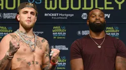 Jake Paul (left) and Tyron Woodley (Getty).