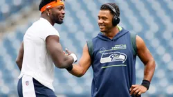 Melvin Gordon (right) and Russell Wilson (left) of Seattle Seahawks (Getty)