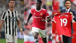 Cristiano Ronaldo (left), Paul Pogba, and Raphael Varane would be some of the stellar names in Manchester United lineup in 2021-2022. (Getty)