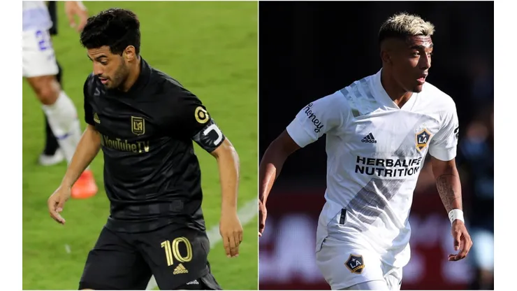 Carlos Vela of LAFC (left) and Julian Araujo of LA Galaxy (Getty).