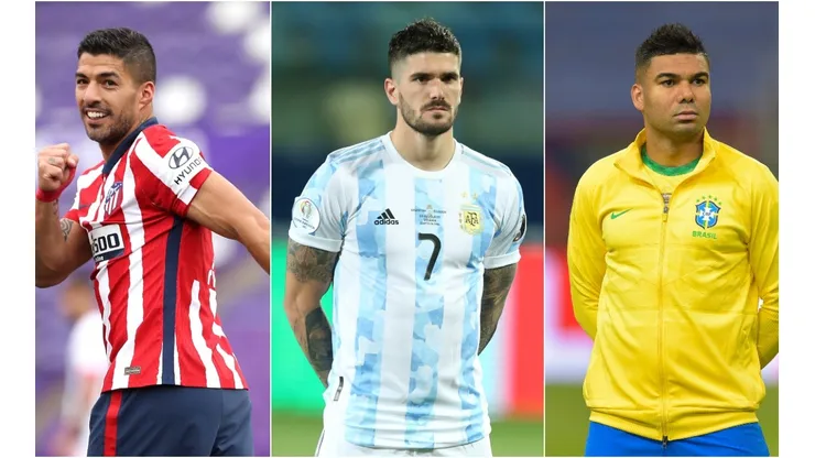 Luis Suarez (left), Rodrigo De Paul, and Casemiro are some of the most renowned La Liga players who wouldn't be released for the international window. (Getty)