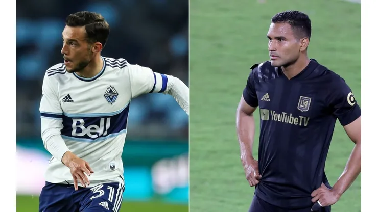 Russell Teibert of Vancouver Whitecaps (left), and Eddie Segura of Los Angeles FC (Right) (Getty)