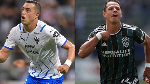 Rogelio Funes Mori of Monterrey (left) and Chicharito Hernandez of LA Galaxy (Getty).