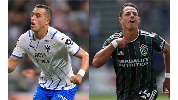 Rogelio Funes Mori of Monterrey (left) and Chicharito Hernandez of LA Galaxy (Getty).