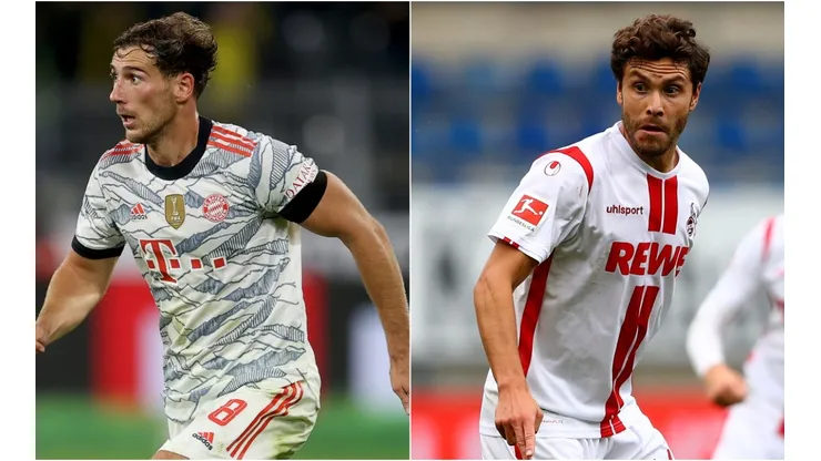 Leon Goretzka of Bayern Munich (left) and Jonas Hector of FC Koln (Getty).