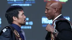 Manny Pacquiao (left) and Yordenis Ugas will fight with the WBA welterweight belt on the line. (Getty)