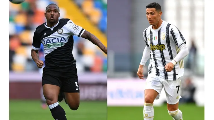 Samir of Udinese (left) and Cristiano Ronaldo of Juventus (right) (Getty)
