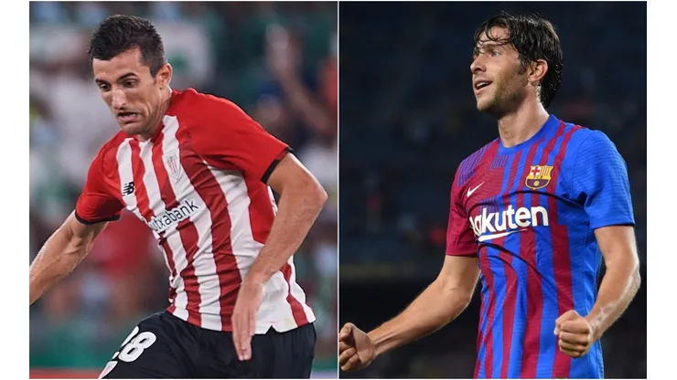 Vivian of Athletic Club (left) and Sergi Roberto of Barcelona. (Getty)