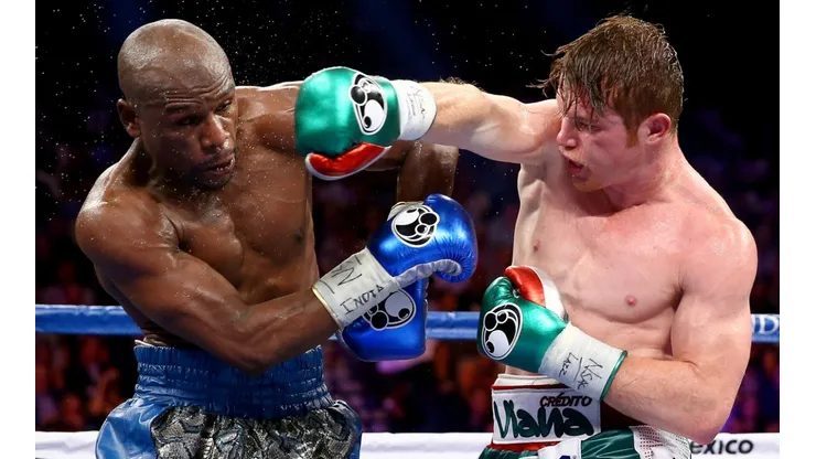 Floyd Mayweather and Canelo Alvarez faced each other with a huge purse at stake. (Getty)