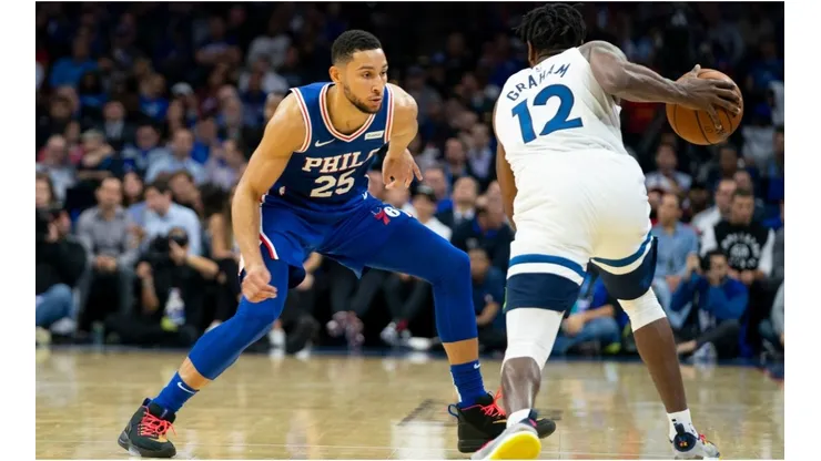 Ben Simmons vs. the Timberwolves. (Getty)