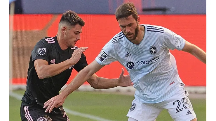 Julian Carranza of Inter Miami (left) and Elliot Collier of Chicago Fire FC (Getty).