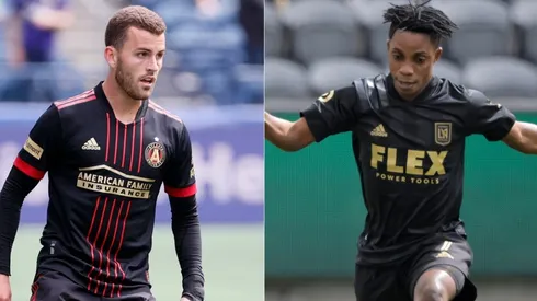 Brooks Lennon of Atlanta United (left), and Latif Blessing of Los Angeles FC (right). (Getty)