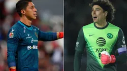 Hugo Gonzalez goalkeeper of Juarez (left) and Guillermo Ochoa of Club America (right). (Getty)