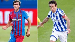 Sergi Roberto of Barcelona (left) and Mikel Oyarzabal of Real Sociedad (Getty).