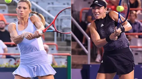 Camila Giorgia of Italia (left) and Jessica Pegula of the United States (Getty).