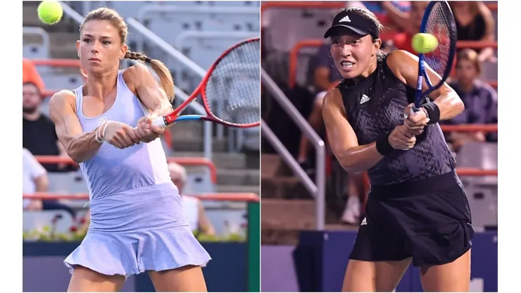 Camila Giorgia of Italia (left) and Jessica Pegula of the United States (Getty).