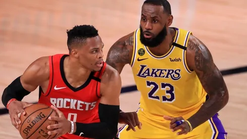Russell Westbrook & LeBron James. (Getty)