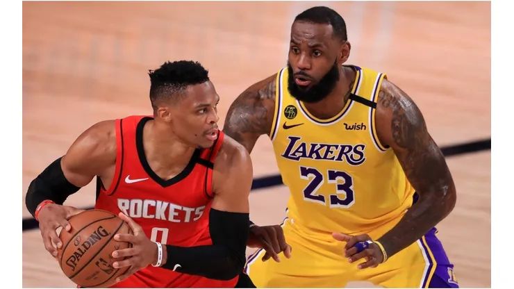 Russell Westbrook & LeBron James. (Getty)