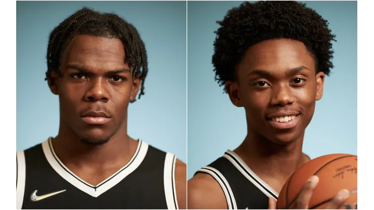 Day'Ron Sharpe of the Brooklyn Nets (left) and Josh Primo of the San Antonio Spurs (right). (Getty)