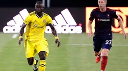 Jonathan Mensah of Columbus Crew (left), and Robert Beric of Chicago Fire (Right) (Getty)