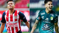 Jose Godinez of Chivas (left) and Victor Davila of Club Leon (right). (Getty)