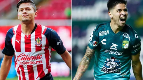 Jose Godinez of Chivas (left) and Victor Davila of Club Leon (right). (Getty)