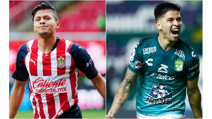 Jose Godinez of Chivas (left) and Victor Davila of Club Leon (right). (Getty)