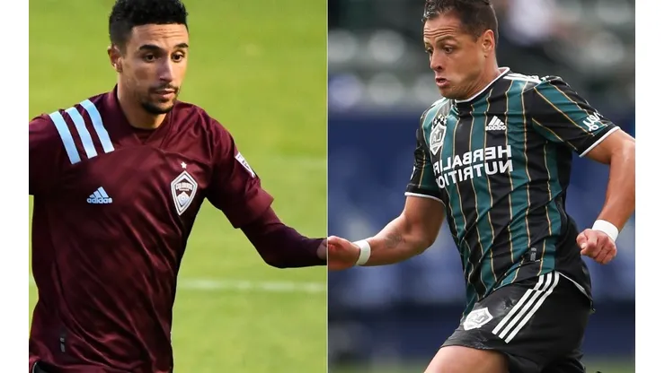 Younes Namli of Colorado Rapids (left) and Javier Hernandez of LA Galaxy (right) (Getty)