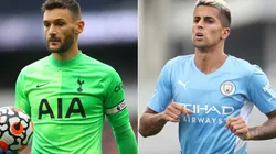 Hugo Lloris of Tottenham (left) and Joao Cancelo of Manchester City (right). (Getty)