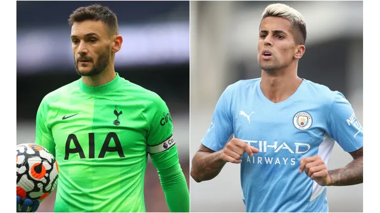 Hugo Lloris of Tottenham (left) and Joao Cancelo of Manchester City (right). (Getty)