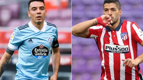 Iago Aspas of Celta de Vigo (left) and Luis Suarez of Atletico Madrid (right). (Getty)