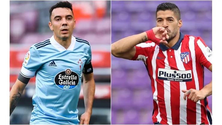 Iago Aspas of Celta de Vigo (left) and Luis Suarez of Atletico Madrid (right). (Getty)