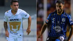 Cristian Battocchio of Pumas UNAM (left) and Areli Hernandez of Queretaro (right). (Getty)