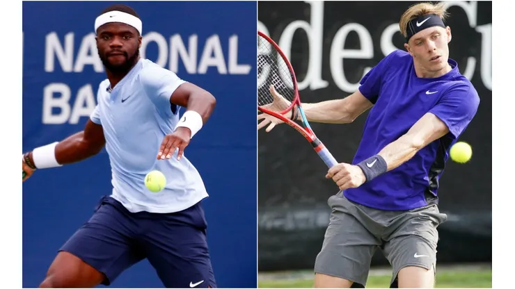 Frances Tiafoe of the United States (left) and Denis Shapovalov of Canada (Getty).