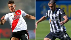 Braian Romero of River Plate (left) and Junior Alonso of Atletico Mineiro (Getty).
