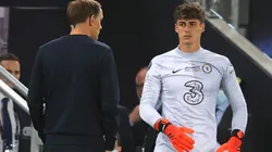 Kepa came off the bench in extra time and saved two penalties to help Chelsea win the 2021 UEFA Super Cup. (Getty)