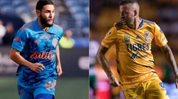 Alex Roldan of Seattle Sounders (left) and Nicolas Lopez of Tigres UANL (right). (Getty)