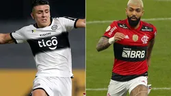 Brian Ojeda of Olimpia (left) and Gabriel of Flamengo (Getty).