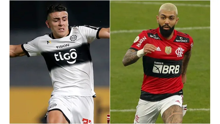 Brian Ojeda of Olimpia (left) and Gabriel of Flamengo (Getty).