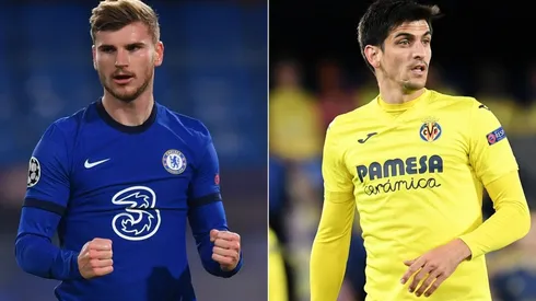 Chelsea's Timo Werner and Villarreal's Gerard Moreno (Getty).