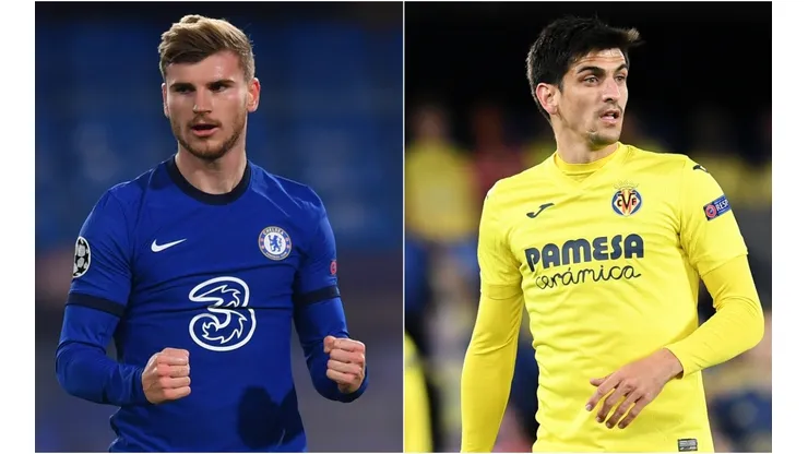 Chelsea's Timo Werner and Villarreal's Gerard Moreno (Getty).