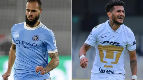 Maxime Chanot of New York City FC (left) and José de Oliveira (Getty).
