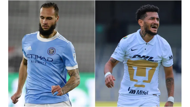 Maxime Chanot of New York City FC (left) and José de Oliveira (Getty).